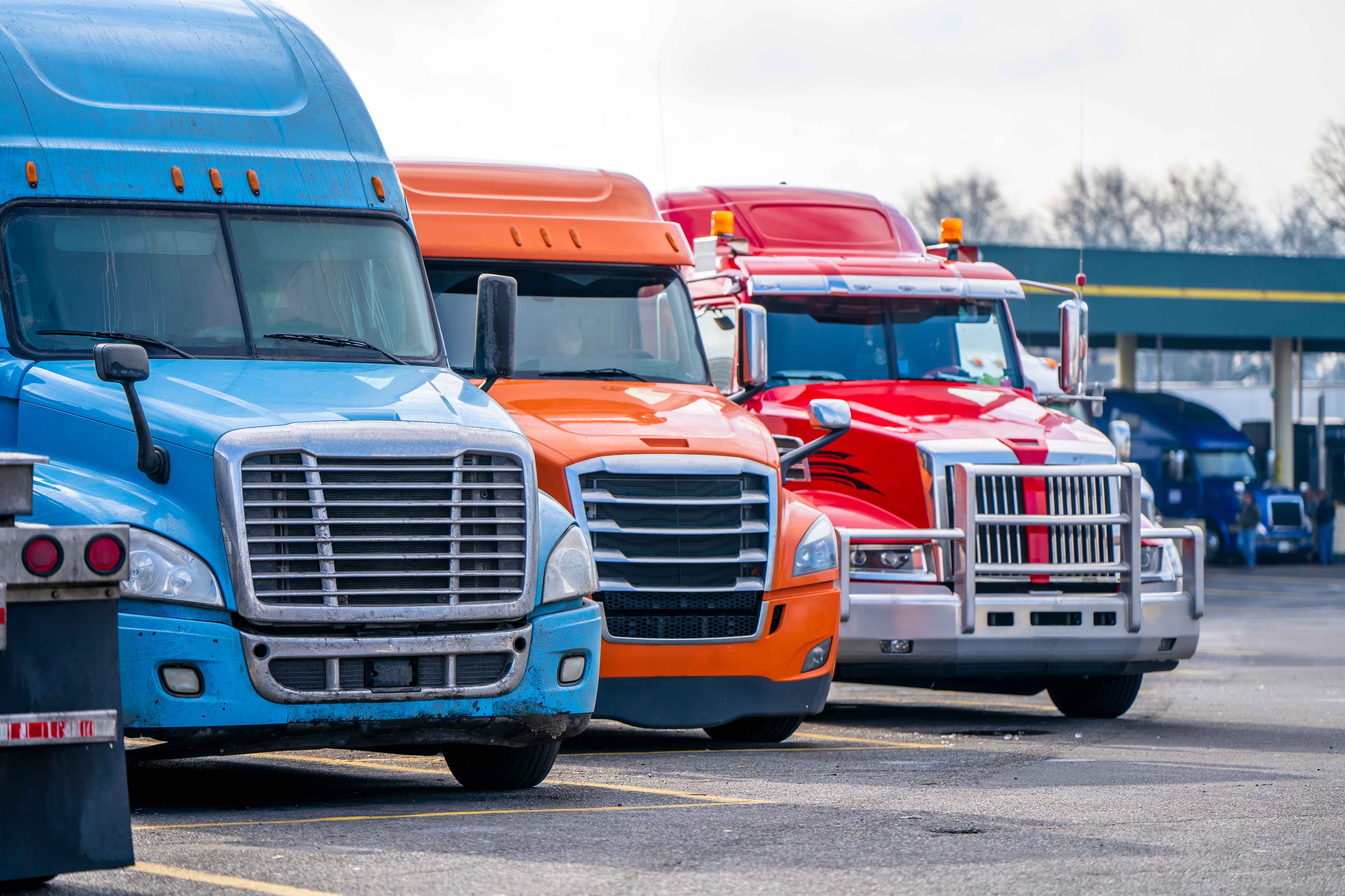 trucks in parking lot